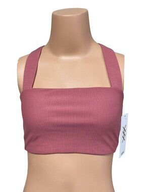 Rhone Ripple Bra Sz M New $57 Runs Small Fits Sz S Hibiscus Pink Removable Pads